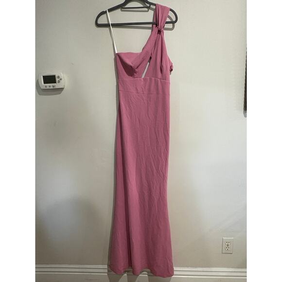 NWT Katie May Edgy One Shoulder Mermaid Formal Gown Bubblegum Pink Women's M - Picture 3 of 8